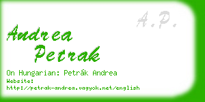 andrea petrak business card