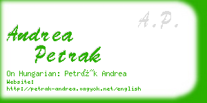 andrea petrak business card